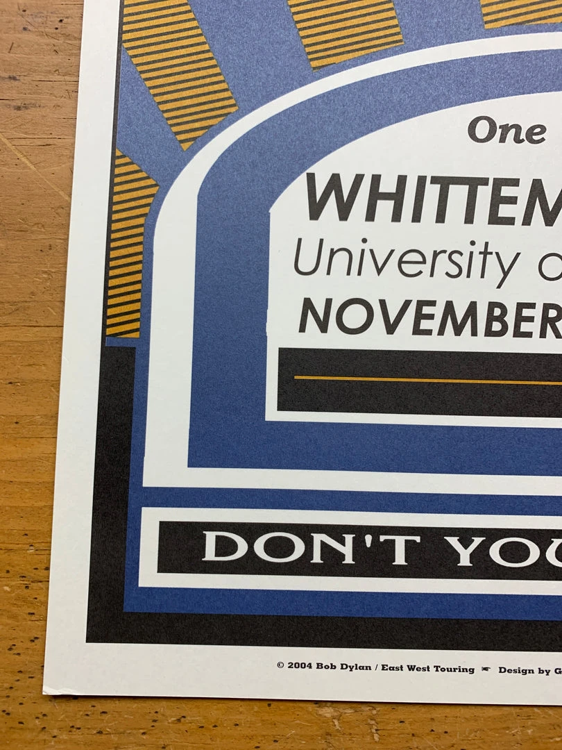 Bob Dylan - 2004 Geoff Gans Poster New Hampshire Whitemore Center