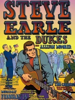 Gig Posters Steve Earle - 2005 Spain Rodriguez Poster Santa Cruz, CA