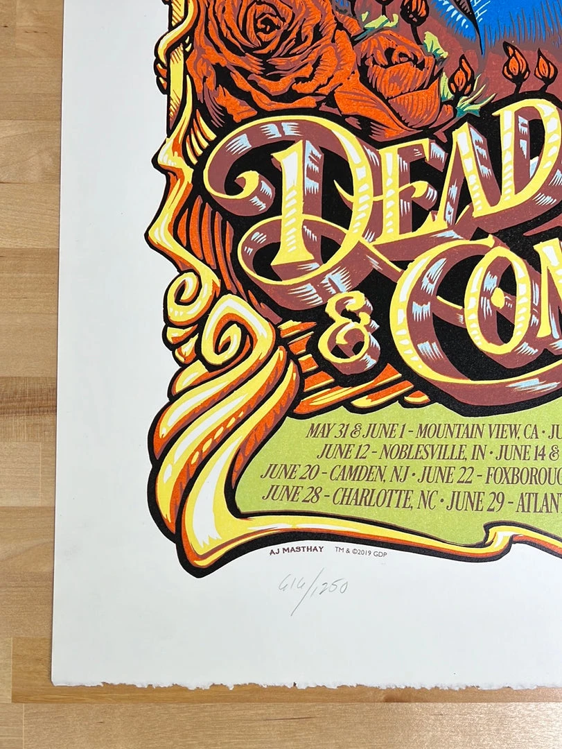 Dead & Company - 2019 AJ Masthay Poster Summer Tour 1250 Gig Posters