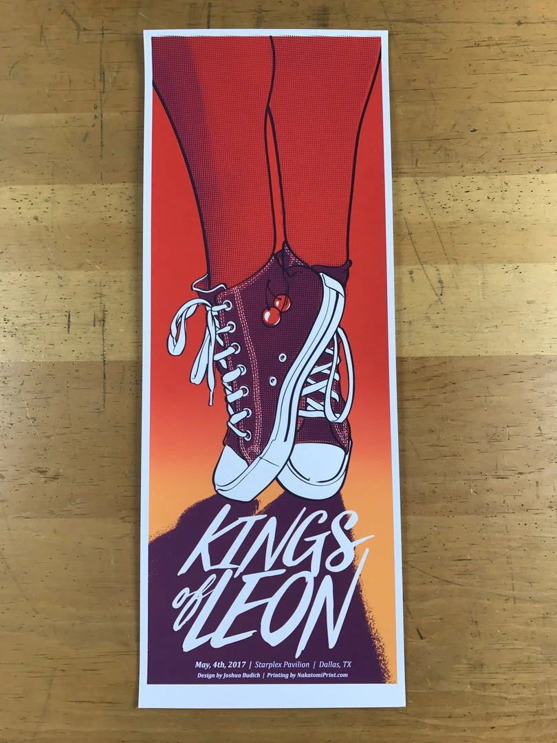 Kings Of Leon - 2017 Joshua Budich Poster Dallas, TX Starpress Pavilion Gig Posters