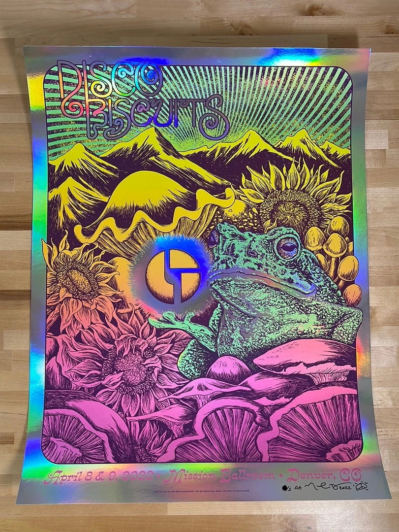Disco Biscuits - 2022 Nathaniel Deas Poster Denver, CO FOIL Colorado