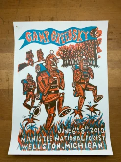 Camp Greensky - 2019 Jim Pollock Poster Wellston, MI Music Festival Gig Posters