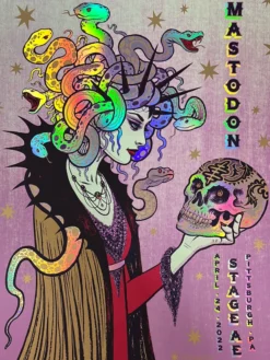 Mastodon - 2022 Tara McPherson Poster Pittsburgh, PA FOIL Foil Posters