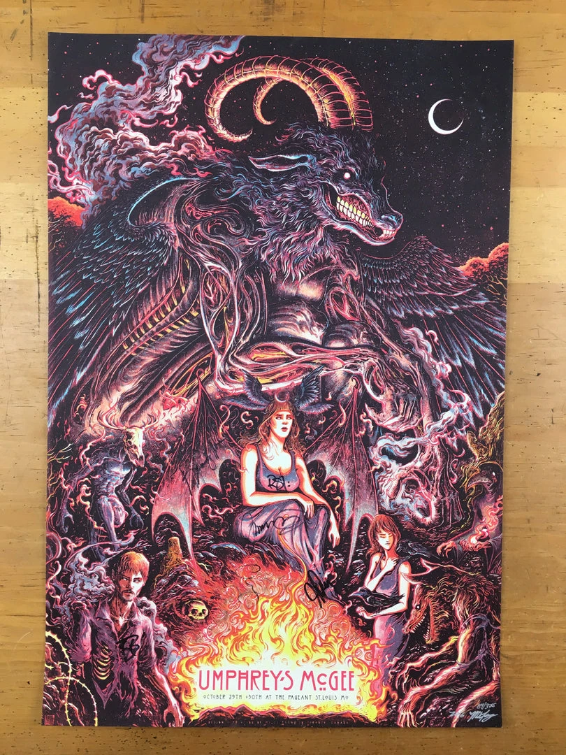 Umphrey's McGee - 2016 Miles Tsang Poster St Louis, MO The Pageant Band Autograp Gig Posters