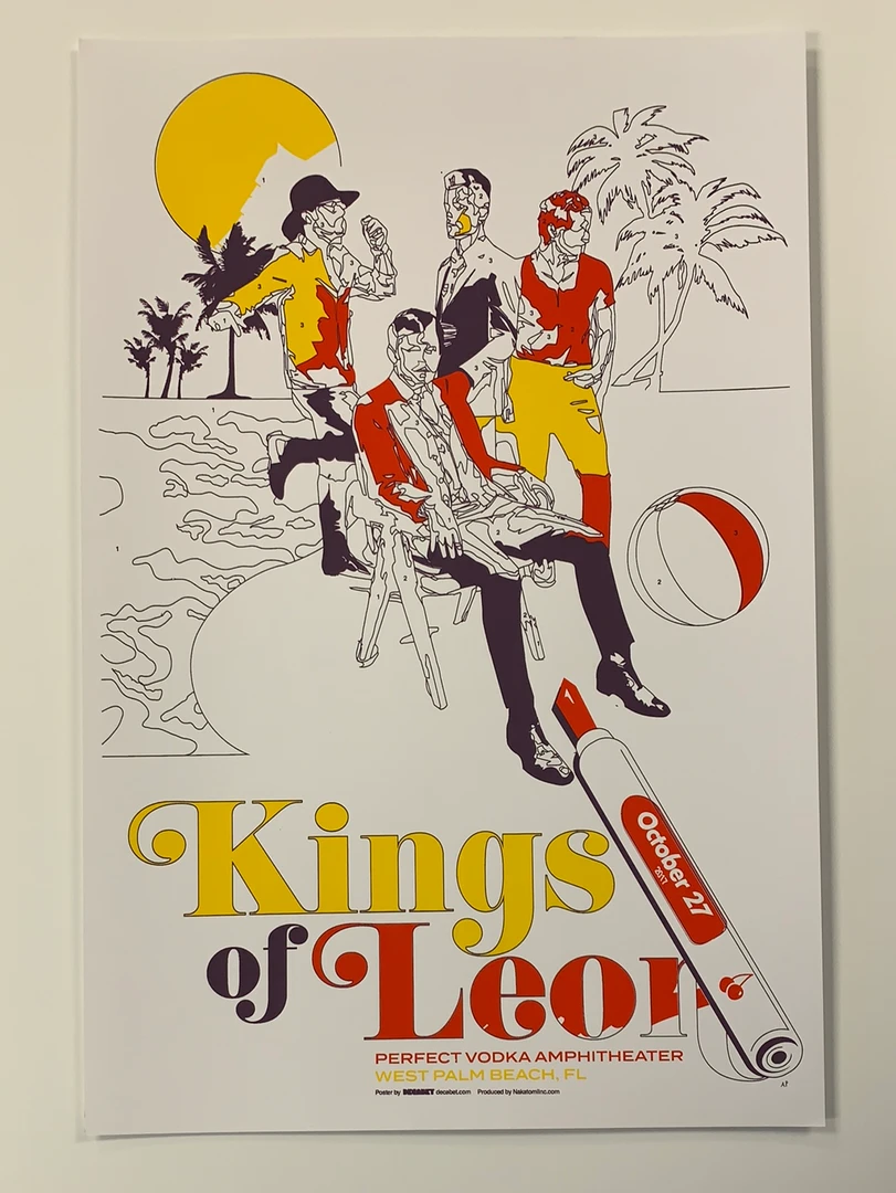 Kings Of Leon - 2017 Jason Malmberg Poster West Palm Beach, FL Gig Posters