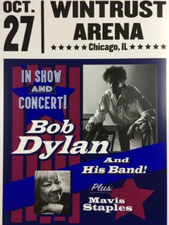 Bob Dylan - 2017 Geoff Gans Poster Chicago Wintrust Arena RED Chicago, IL