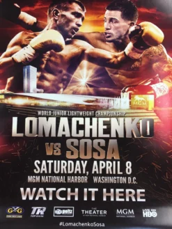 Sold Out Posters Boxing - 2017 Lomachenko Vs Sosa World Junior Lightweight Championship, MGM Nati