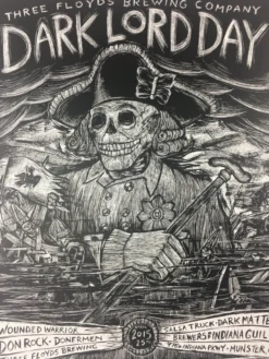 Dark Lord Day - 2015 Dan Grzeca Poster Munster, IN Three Floyds Brewery Variant Gig Posters
