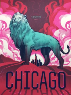 Chicago Bronze Lion - Delicious Design League Poster Art Print