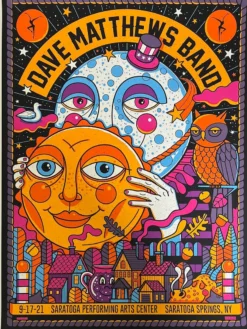 Methane Studios Dave Matthews Band - 2021 Methane Poster Saratoga, NY 9/17 Gig Posters