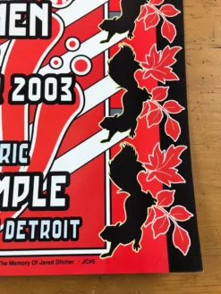 Gig Posters The White Stripes - 2003 Dennis Loren Poster Detroit, MI Masonic Temple