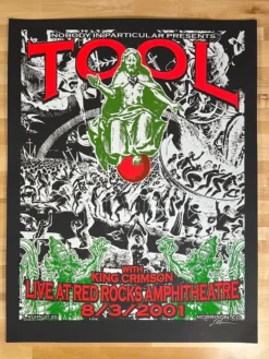 Tool - 2001 Lindsey Kuhn Poster Red Rocks Morrison, CO Colorado