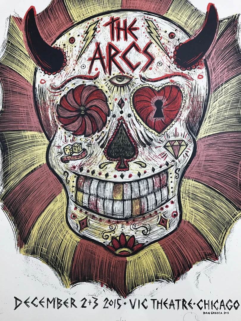 The Arcs - 2015 Dan Grzeca Poster Chicago, IL Vic Theatre