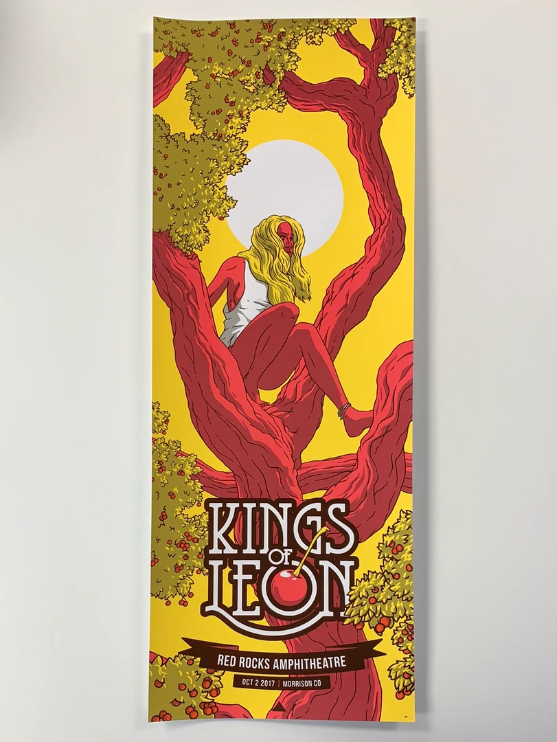 Colorado Kings Of Leon - 2017 Florey Poster Morrison, CO Red Rocks