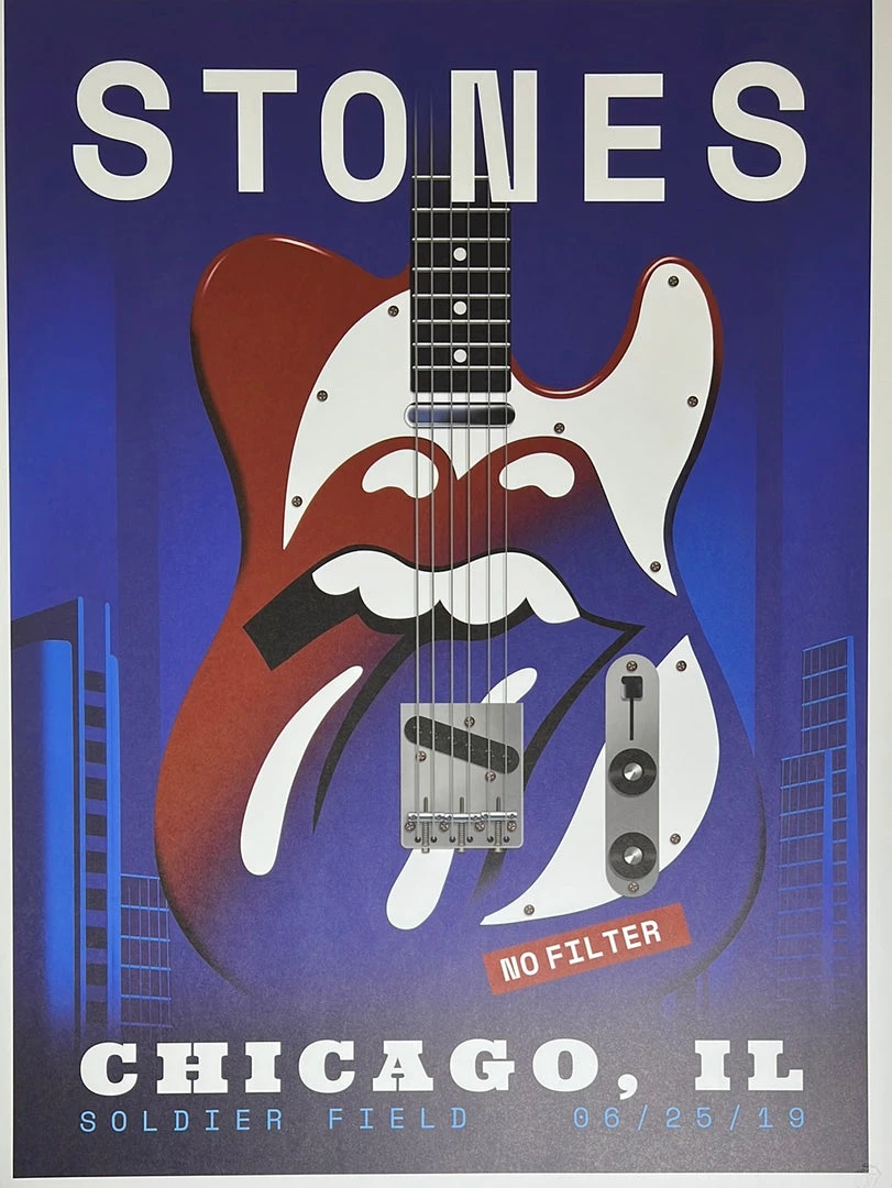 Sold Out Posters Rolling Stones - 2019 Poster Chicago, IL Soldier Field No Filter Tour 6/25