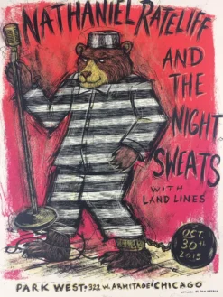 Nathaniel Rateliff And The Night Sweats - 2015 Dan Grzeca Poster Chicago, IL Par