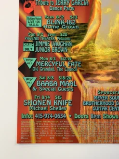 Carolyn Ferris Gig Posters MHP 50 Maritime Hall - 1998 Poster August Blink-182, SCI, Leftover Salmon San Fran 1st