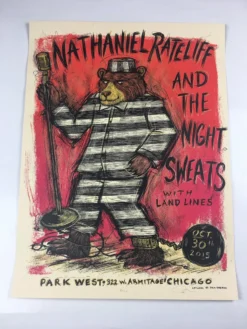 Nathaniel Rateliff And The Night Sweats - 2015 Dan Grzeca Poster Chicago, IL Par