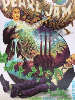 Colorado Pearl Jam - 2020 Zeb Love Poster Denver, CO Pepsi Center