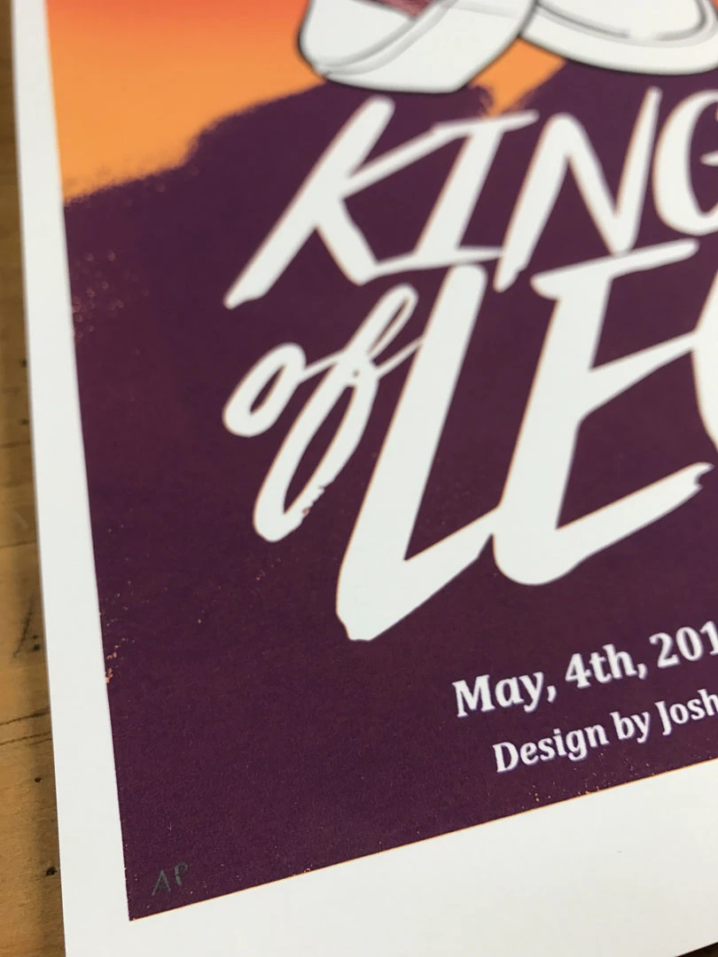 Kings Of Leon - 2017 Joshua Budich Poster Dallas, TX Starpress Pavilion Gig Posters