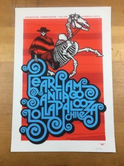 Ames Brothers Pearl Jam - 2013 Ames Bros Poster Santiago, Chile Lollapalooza S/N Gig Posters