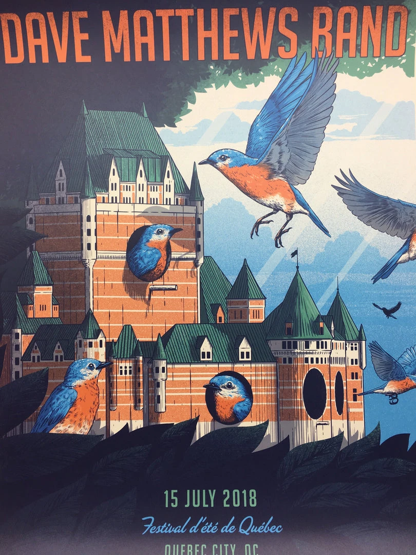 Dave Matthews Band - 2018 Matt Fleming Poster Quebec City, CAN Quebec City Summe
