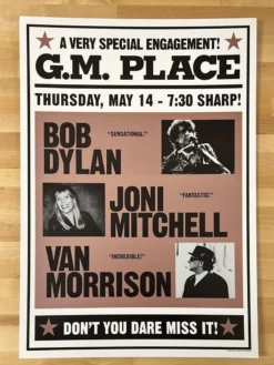 Gig Posters Bob Dylan - 1998 Geoff Gans Poster Vancouver, BC Van Morrison