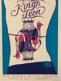Gig Posters Kings Of Leon - 2017 Dan Grissom Poster Clarkson, MI DTE Energy
