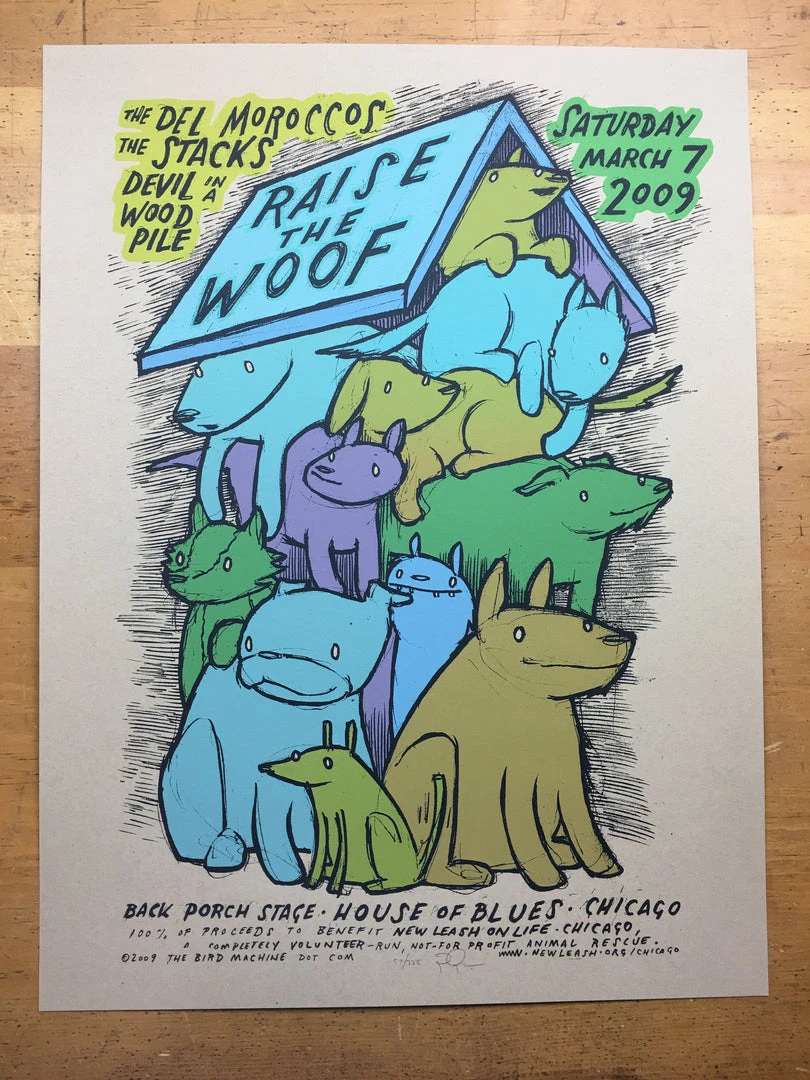 Raise The Woof - 2009 Jay Ryan Poster Chicago, IL House Of Blues With Devil In A