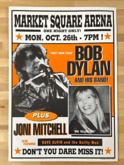 Gig Posters Bob Dylan - 1998 Geoff Gans Poster Indianapolis, IN Joni Mitchell