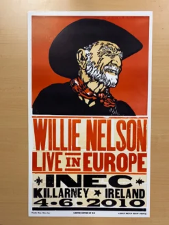 Willie Nelson - 2010 Hatch Show Print 6/4 Poster Killarney, Ireland Gig Posters