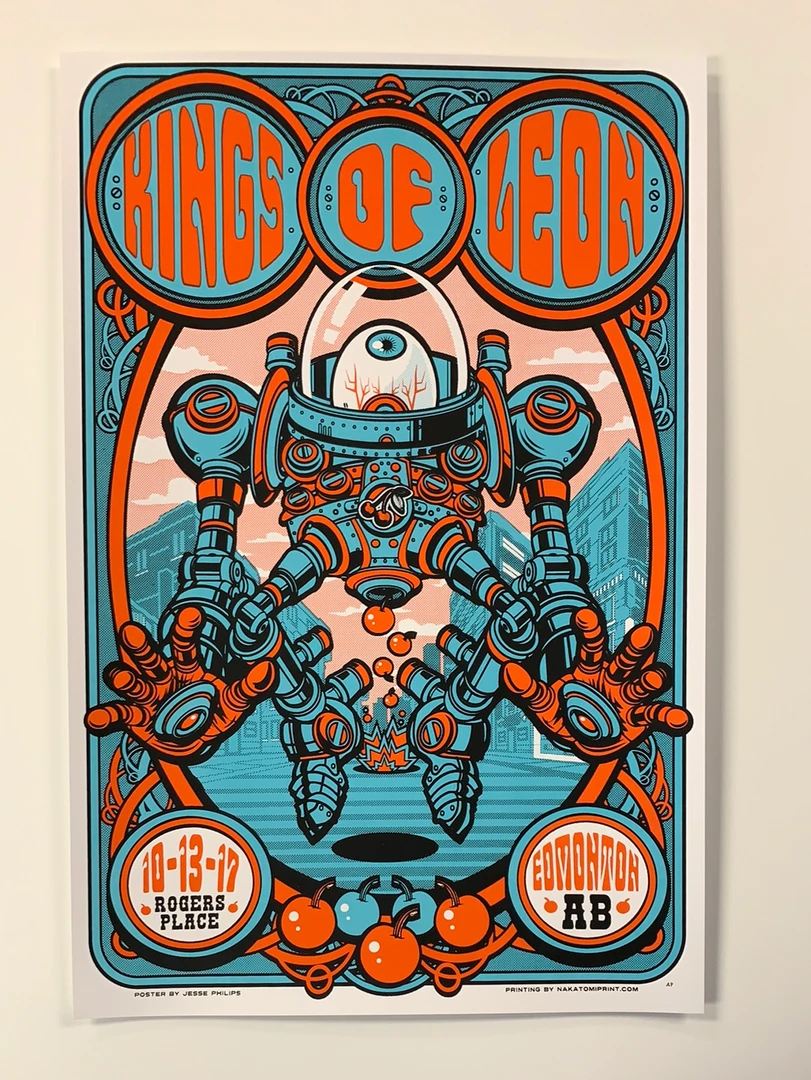 Kings Of Leon - 2017 Jesse Philips Poster Edmonton, AB Rogers Place