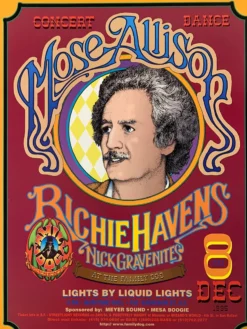 Gig Posters FD/ID 3 Mose Allison - 1995 Gilbert V. Johnson Poster Maritime Hall San Fran 1st