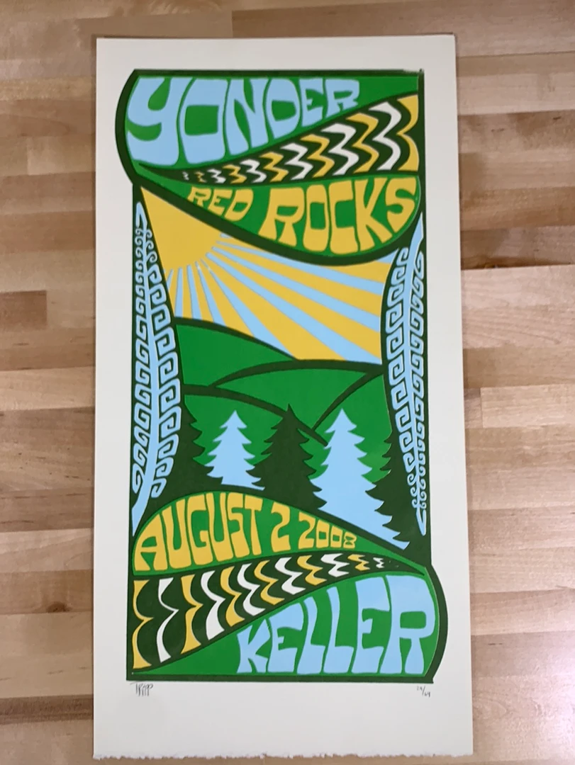 Yonder Mountain String Band - 2008 Tripp Poster Red Rocks Morrison, CO