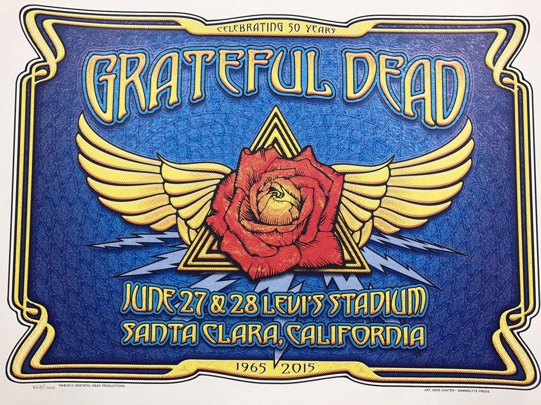 Fare Thee Well - 2015 Dave Hunter Poster Grateful Dead Santa Clara Gig Posters