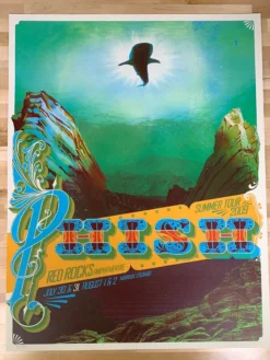 Phish - 2009 Wes Winship 7/31 Poster Morrison, CO Red Rocks Colorado
