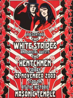Gig Posters The White Stripes - 2003 Dennis Loren Poster Detroit, MI Masonic Temple