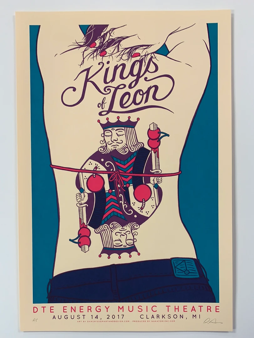 Gig Posters Kings Of Leon - 2017 Dan Grissom Poster Clarkson, MI DTE Energy