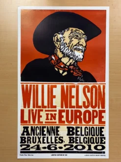 Willie Nelson - 2010 Hatch Show Print 6/24 Poster Bruxelles, Belgique