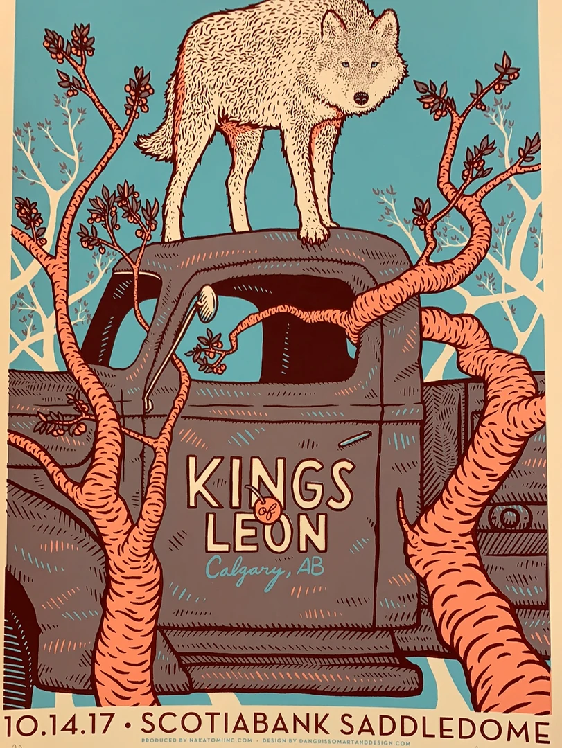 Kings Of Leon - 2017 Dan Grissom Poster Calgary, AB Scotiabank Gig Posters