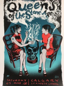 Queens Of The Stone Age - 2008 Justin Hampton Poster Calgary, CAN Calgary Stampe