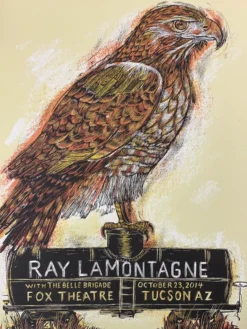 Gig Posters Ray Lamontagne - 2014 Dan Grzeca Poster Tucson, AZ Fox Theatre