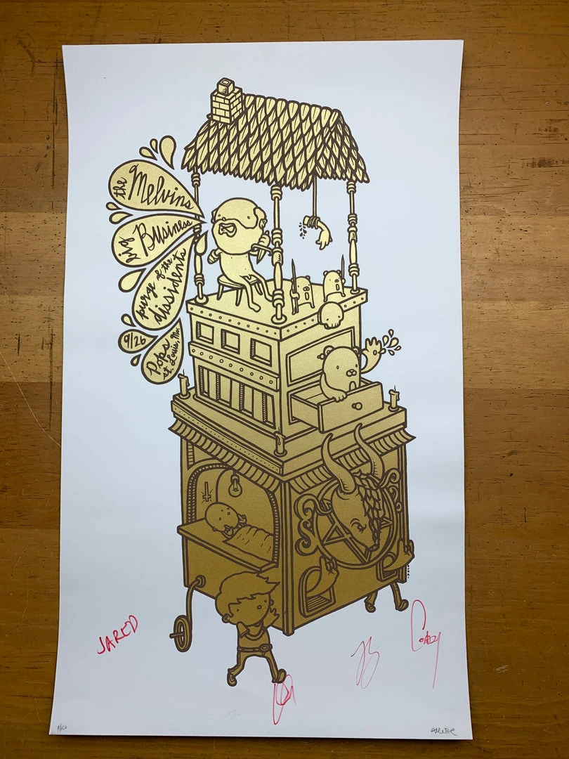 Melvins - 2007 Budai Poster St. Louis, MO Pop's Band Signed Gig Posters