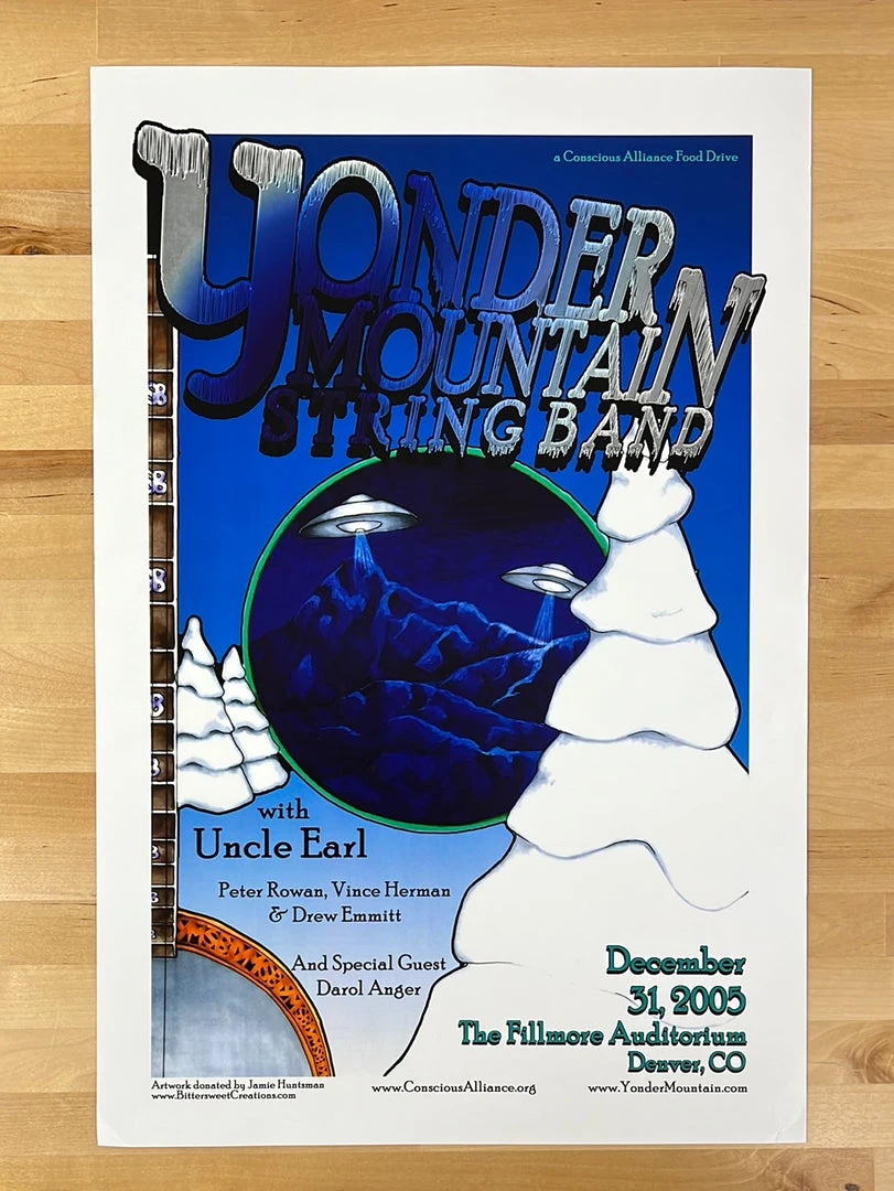Yonder Mountain String Band - 2005 Jamie Huntsman Poster The Fillmore Denver, CO 12/31 Colorado