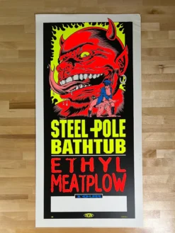 TAZ Steel Pole Bathtub - 1993 T.A.Z. Poster Ethyl Meatplow Tour 1st Ed