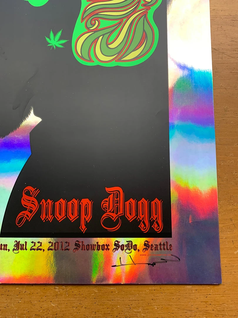 Foil Posters Snoop Dogg - 2012 Justin Hampton Poster Seattle Showbox FOIL