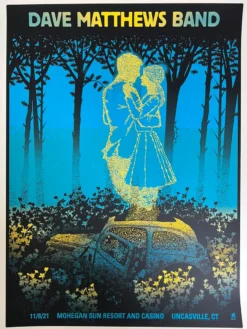 Methane Studios Gig Posters Dave Matthews Band - 2021 Methane Poster Uncasville, CT 11/8
