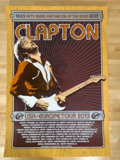 Eric Clapton - 2013 Ron Donovan Firehouse Poster VARIANT European Tour