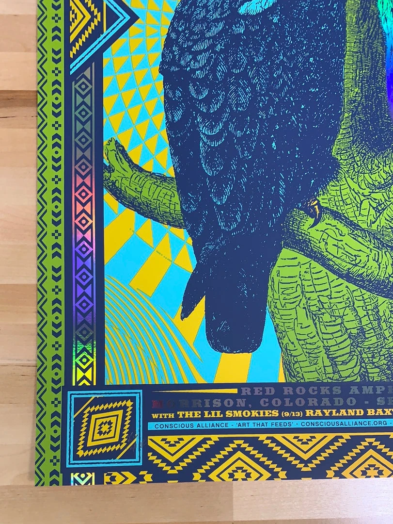 Greensky Bluegrass - 2019 Status Serigraph Poster Red Rocks, Morrison, CO FOIL Colorado