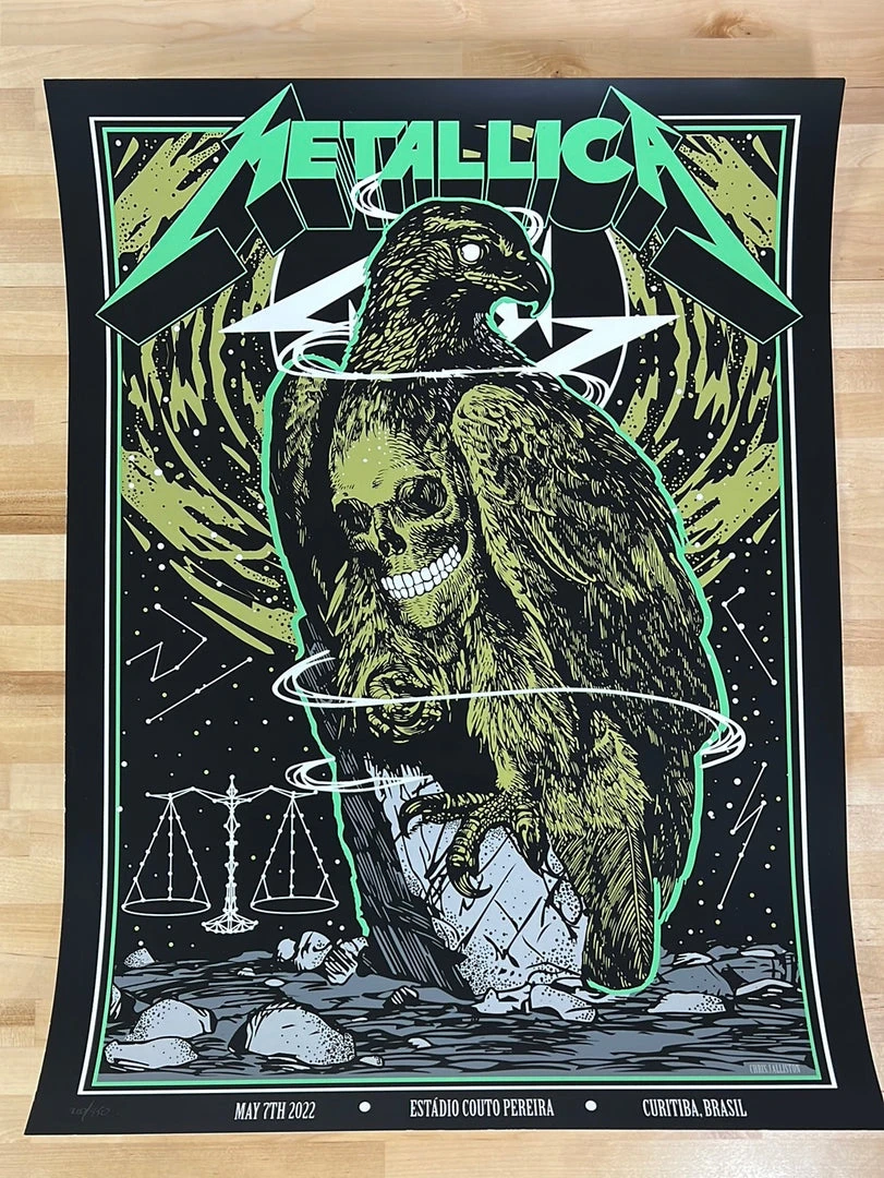 Gig Posters Metallica - 2022 Chris Alliston Poster Curitiba, Brazil